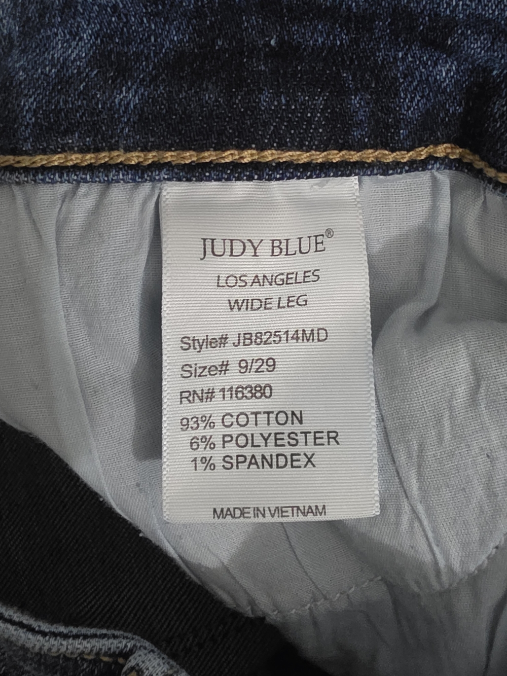 Judy Blue Retro Wide Leg Jeans High Rise Medium Wash Stretch Denim Womens 9/29 - Picture 9 of 10
